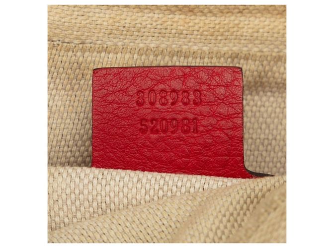 Borsa a tracolla Gucci Interlocking G Soho Chain Rosso - vista 8