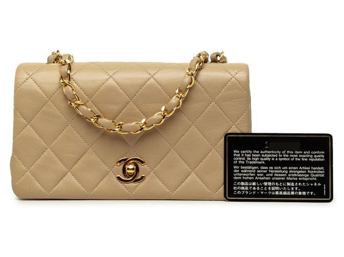 Borsa a tracolla con catena Chanel Coco Mark Matelassé Beige - vista 7
