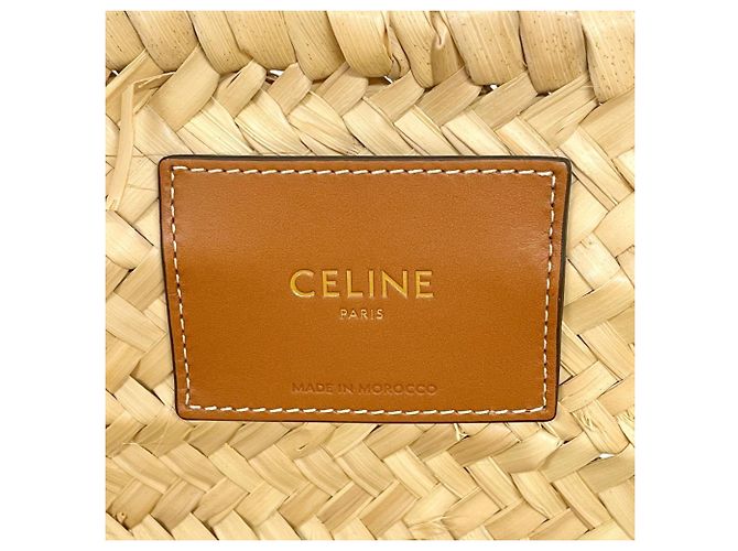 Céline Borsa Tote Celine Triomphe Medium Classic Panier Beige - vista 12