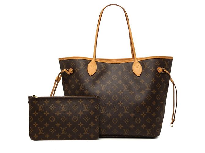 Borsa a tracolla Louis Vuitton Monogram Neverfull MM Marrone Monogramma - vista 7
