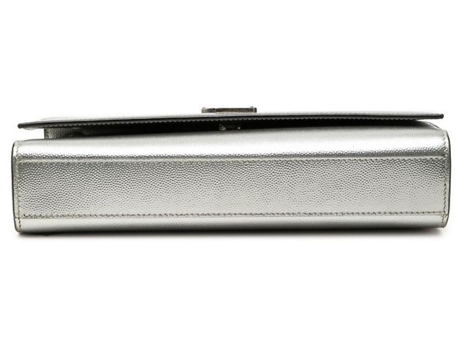 Borsa a tracolla Saint Laurent Cassandra Classic Kate con logo YSL e catena Argento - vista 3