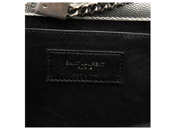 Borsa a tracolla Saint Laurent Cassandra Classic Kate con logo YSL e catena Argento - vista 6