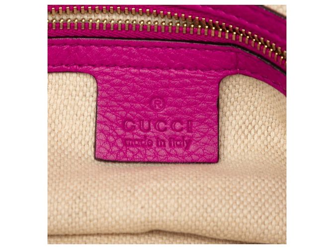 Borsa a tracolla con catena Gucci Interlocking G Soho Fringe Rosa - vista 5