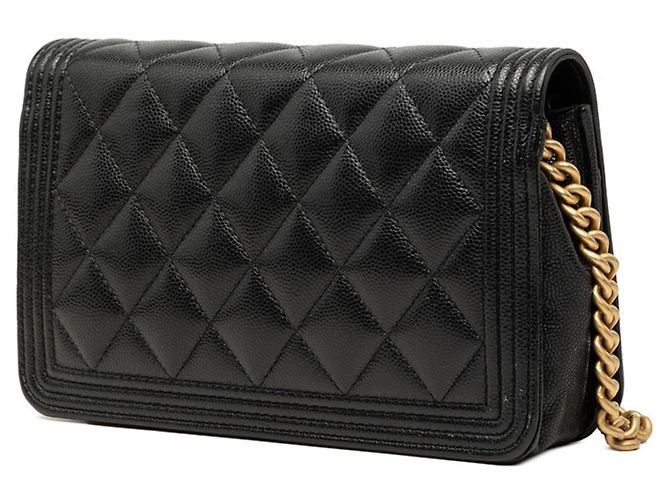 Chanel Coco Mark Matelassé Chain Wallet Schultertasche Schwarz - Ansicht 2