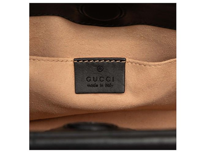 Gucci Bamboo Sherry Line Nymphaea Handbag Black Red - view 6
