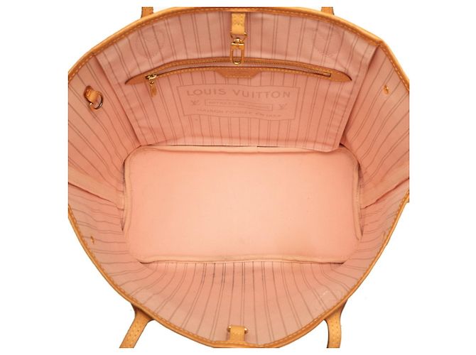 Borsa Tote Louis Vuitton Damier Azur Neverfull MM Tahiti Collection Rosa Bianco - vista 4