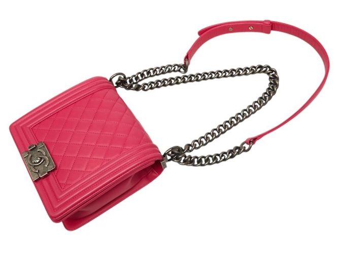 Borsa a tracolla Chanel Boy Coco Mark Chain Rosa - vista 4
