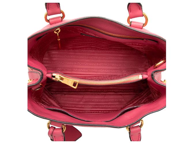 Borsa Prada Logo in pelle Vitello Daino rosa - vista 4