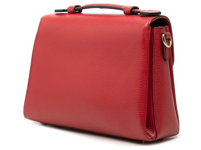 Borsa a mano Gucci Interlocking G in pelle rossa Rosso - vista 2