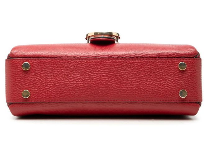 Borsa a mano Gucci Interlocking G in pelle rossa Rosso - vista 3