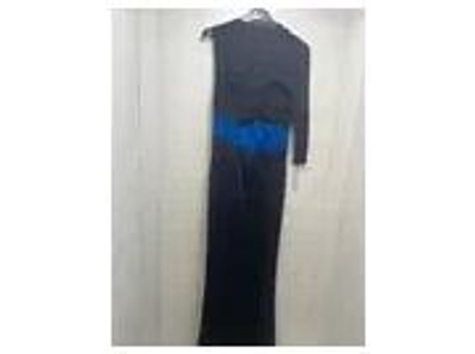 Just Cavalli Langes schwarzes Kleid mit blauem Gürtel Mehrfarben - Ansicht 4