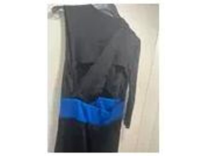 Just Cavalli Langes schwarzes Kleid mit blauem Gürtel Mehrfarben - Ansicht 7