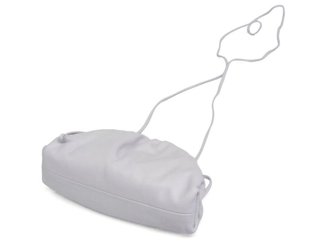 Bottega Veneta The Pouch Coin Purse Leather Bianco - vista 4