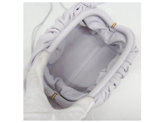 Bottega Veneta The Pouch Coin Purse Leather Bianco - vista 5