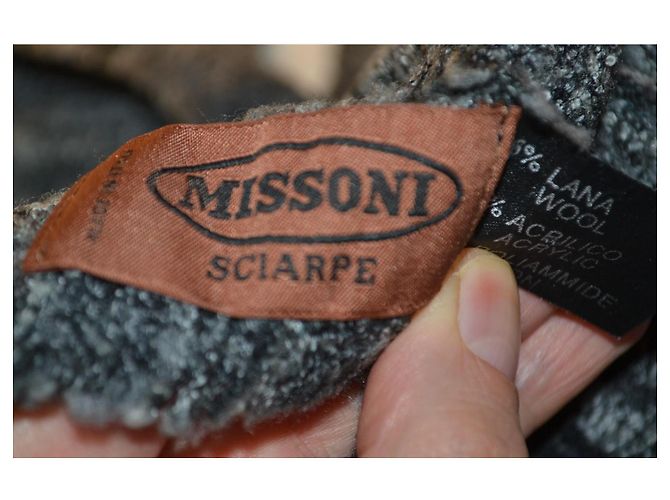 Sciarpa Missoni in misto lana grigia Nero Grigio - vista 5