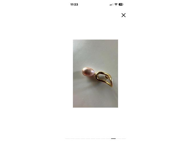 Charlotte Olympia Orecchino Charlotte Vermeil Oro Giallo e Perla Rosa - vista 10