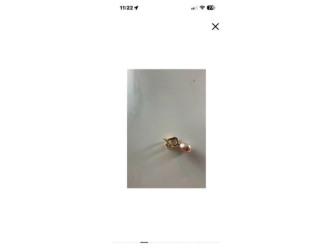 Charlotte Olympia Orecchino Charlotte Vermeil Oro Giallo e Perla Rosa - vista 4