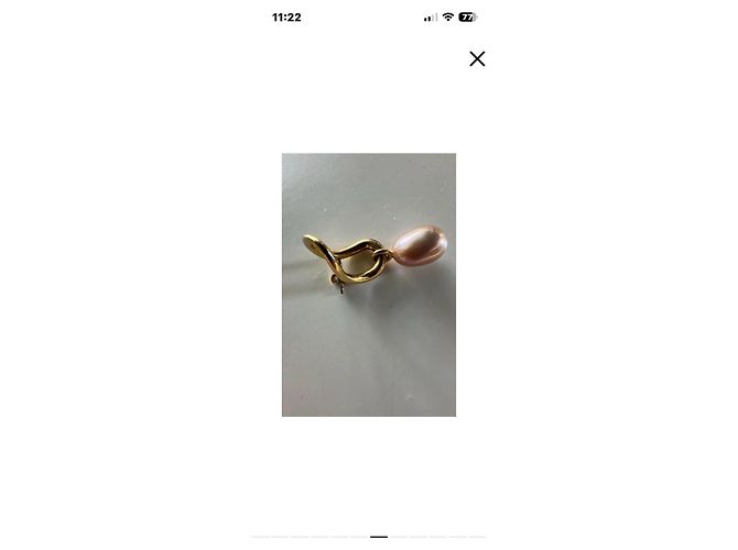Charlotte Olympia Orecchino Charlotte Vermeil Oro Giallo e Perla Rosa - vista 7