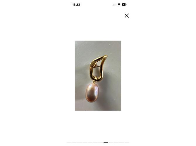 Charlotte Olympia Orecchino Charlotte Vermeil Oro Giallo e Perla Rosa - vista 8