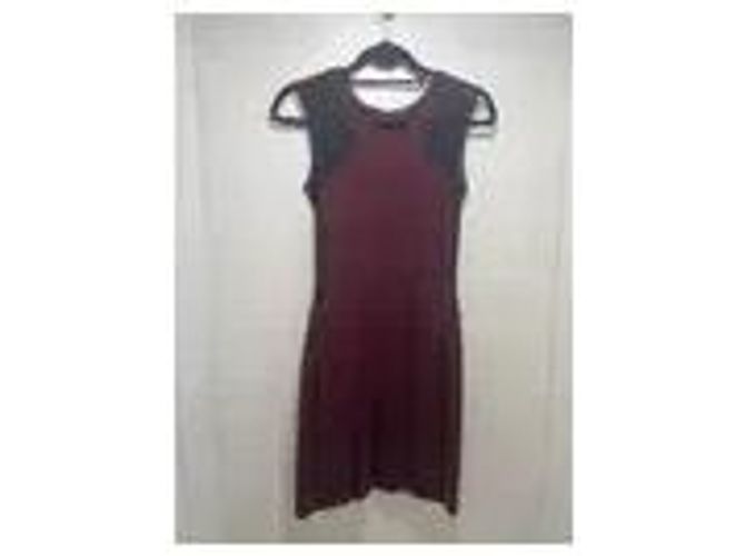 Vestido Maje burdeos con inserciones de malla - vista 2