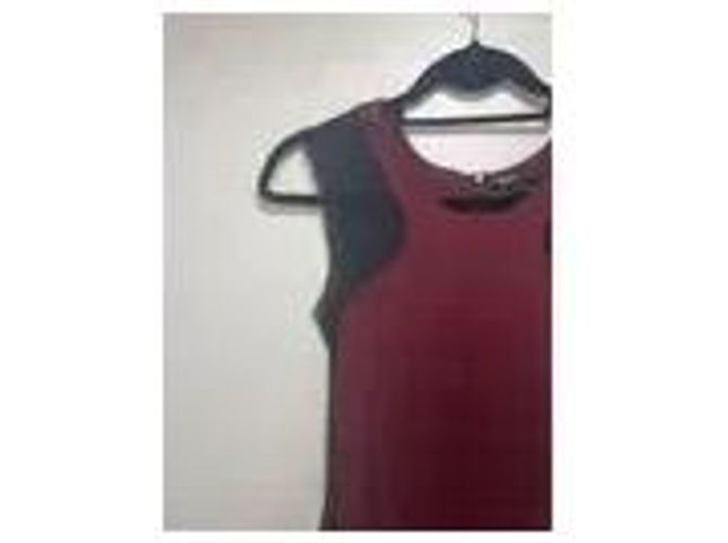 Vestido Maje burdeos con inserciones de malla - vista 8