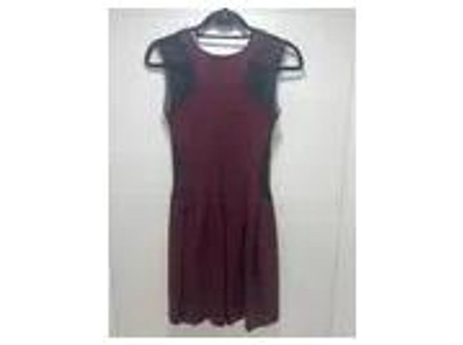 Vestido Maje burdeos con inserciones de malla - vista 9