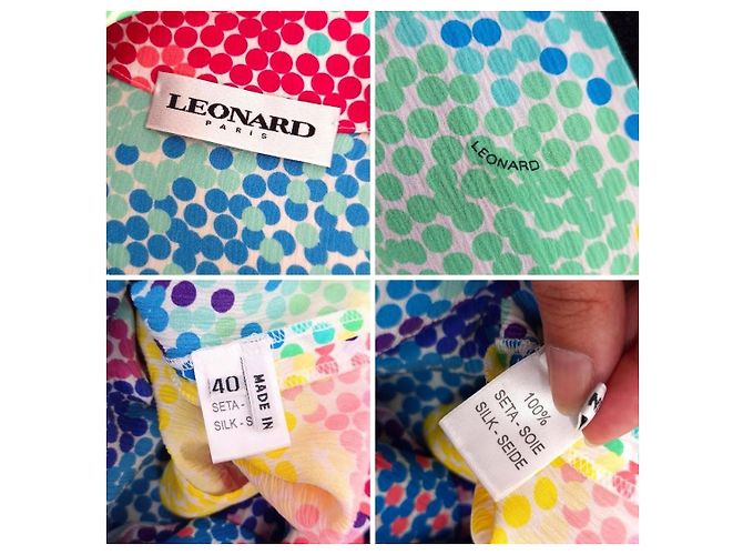 Leonard Paris Blusa de Seda de Bolinhas Arco-íris S/S 2020 Multicor - vista 11