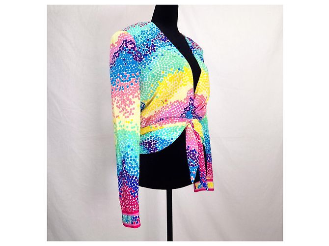 Leonard Paris Blusa de Seda de Bolinhas Arco-íris S/S 2020 Multicor - vista 4