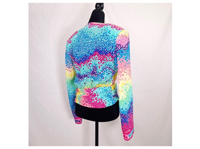 Leonard Paris Blusa de Seda de Bolinhas Arco-íris S/S 2020 Multicor - vista 5