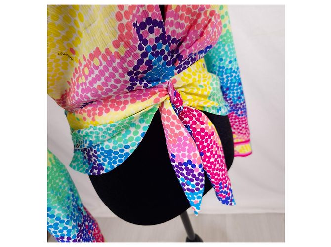 Leonard Paris Blusa de Seda de Bolinhas Arco-íris S/S 2020 Multicor - vista 6