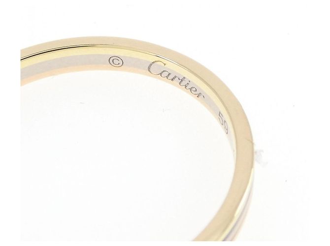 Anello Cartier Vendôme in oro rosa bianco e giallo 18K - vista 3