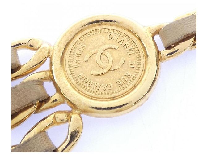 Cintura a catena Chanel Beige e Oro D'oro - vista 4