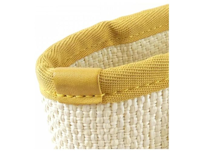 Borsa Chanel Deauville Line 67001 Beige Crudo Giallo - vista 5