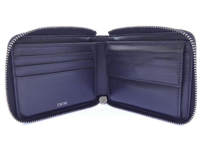 Christian Dior Bi-Fold Bill Wallet Beige Navy blue - view 4
