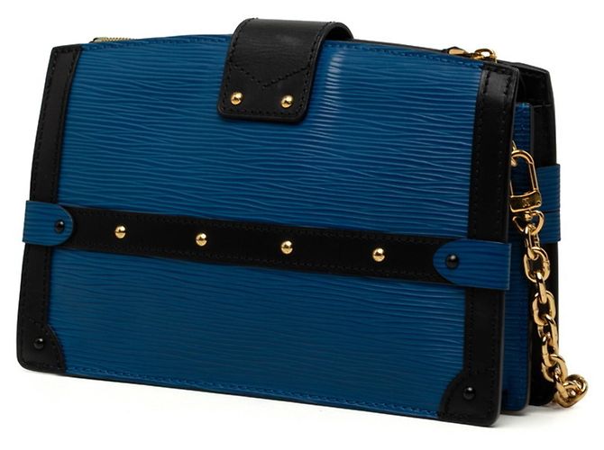 Borsa Clutch e Crossbody Louis Vuitton Epi Trunk Nero Blu - vista 2