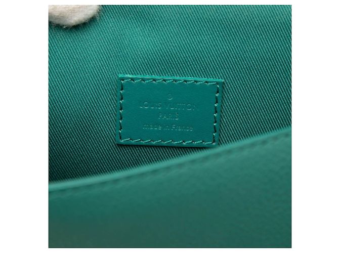 Louis Vuitton Schultertasche aus grünem Leder - Ansicht 5