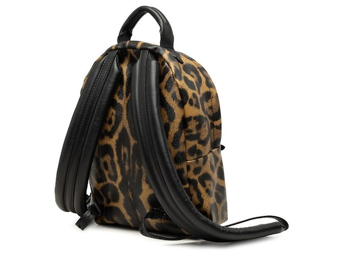 Zaino Louis Vuitton Leopard Palm Springs PM Marrone Nero - vista 2