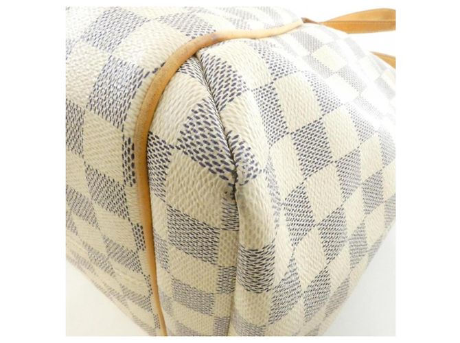 Borsa Louis Vuitton Damier Azur Totally MM Bianco Blu - vista 2