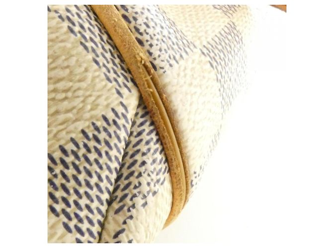 Borsa Louis Vuitton Damier Azur Totally MM Bianco Blu - vista 3