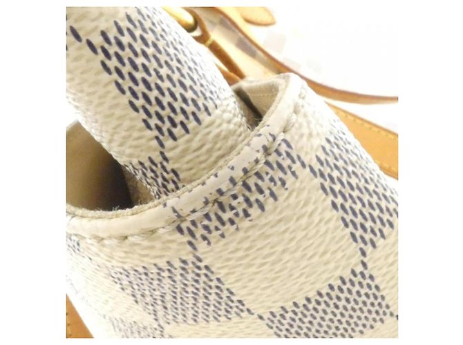 Borsa Louis Vuitton Damier Azur Totally MM Bianco Blu - vista 4