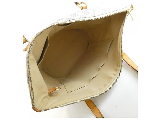 Borsa Louis Vuitton Damier Azur Totally MM Bianco Blu - vista 8