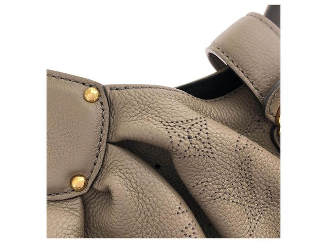 Borsa Louis Vuitton Mahina L Beige - vista 5