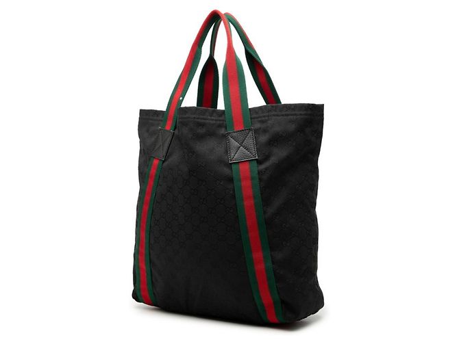 Borsa Tote Gucci GG Canvas Sherry Line Nero - vista 2