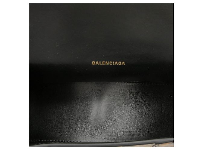 Borsa Balenciaga Leopard Hourglass XS Marrone Nero - vista 4