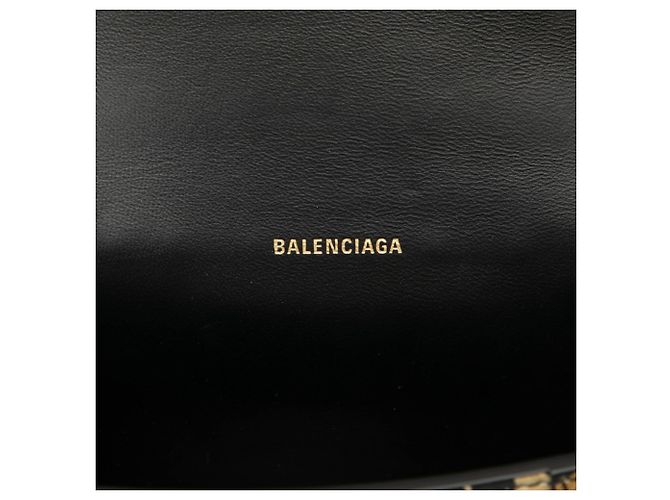 Borsa Balenciaga Leopard Hourglass XS Marrone Nero - vista 5