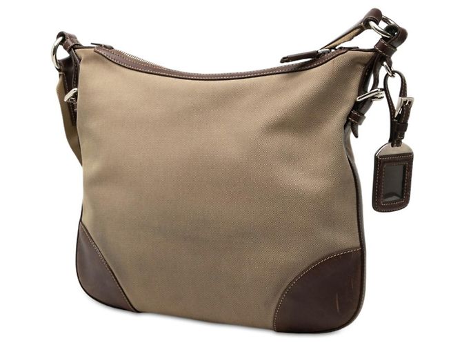 Borsa a tracolla Prada Logo Marrone - vista 2