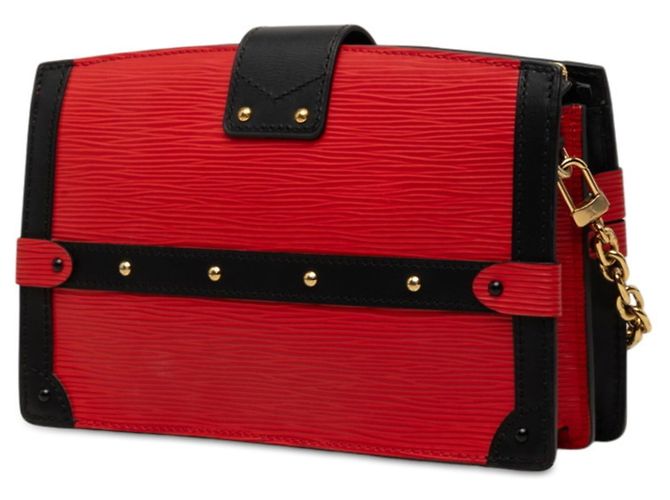 Louis Vuitton Epi Trunk Clutch Crossbody Chain Shoulder Bag Nero Rosso - vista 2