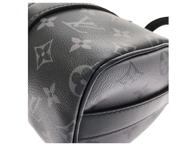 Louis Vuitton Monogram Eclipse Reverse Keepall Bandoulière 25cm Schwarz Grau - Ansicht 2