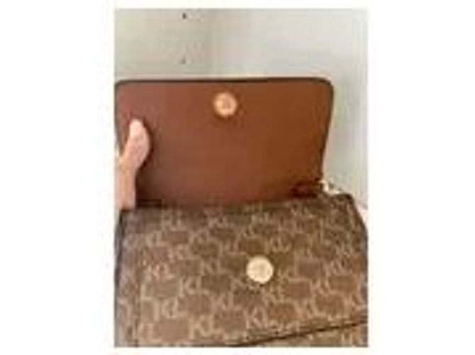 Borsa a tracolla Karl Lagerfeld monogramma floreale Marrone - vista 4