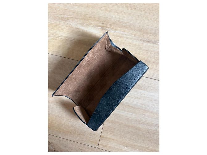Estuche de gafas de cuero Burberry Negro - vista 2